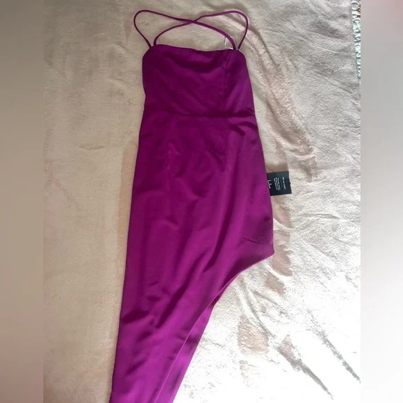 Lulus Pretty Flirtatious Purple Backless Midi Bodycon Dress - Size S - Picture 2 of 5